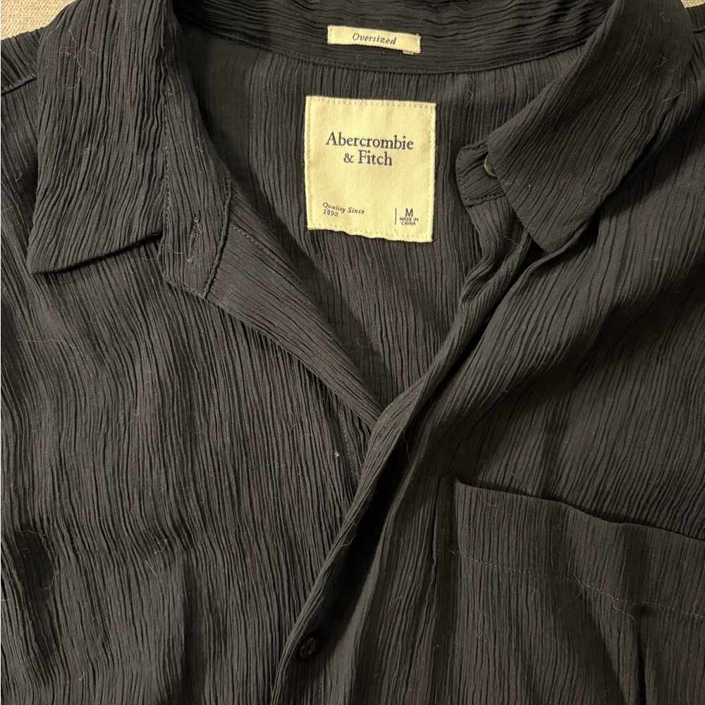 Abercrombie & Fitch Textured Black Casual Shirt